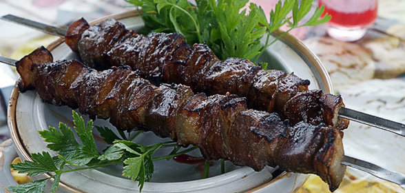 Шашлык из говяжьей печени