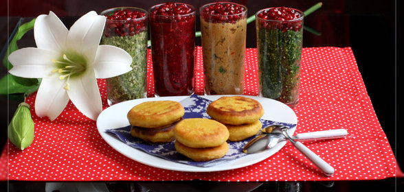 Пхали-ассорти с кукурузными лепёшками мчади.Фьюжн версия