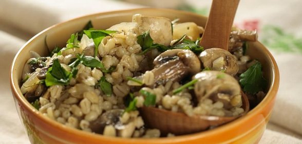 Перловка с шампиньонами