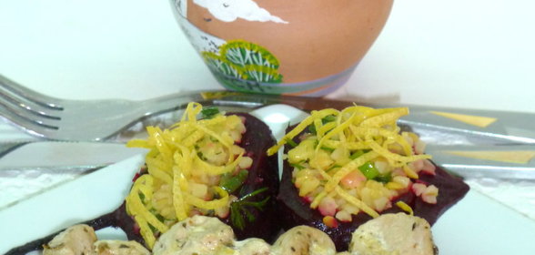 Куриный шашлычок с фаршированной свеклой на гарнир ( из серии Вкусная диета)