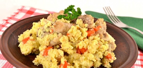 Каша пшенная с куриными крылышками в мультиварке