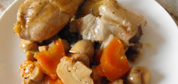 курица в красном вине