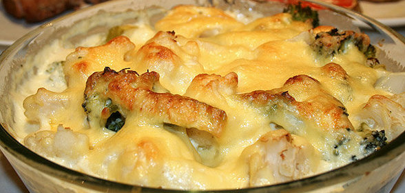 Капуста, запеченная под молочным соусом