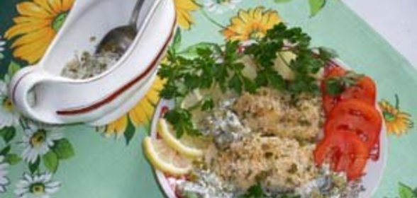 Треска с хреном и соусом Тартар