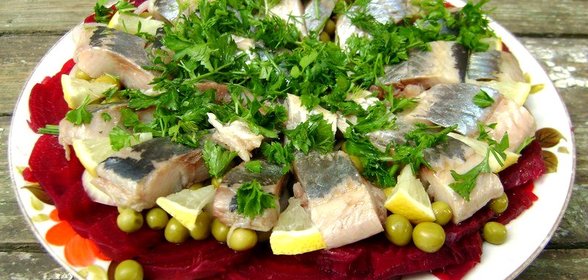Закуска из сельди и овощей