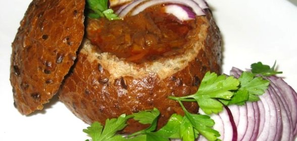 Пивной суп в хлебе