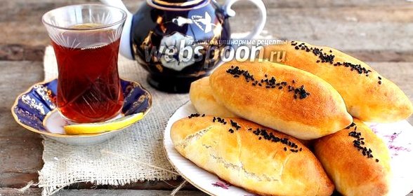 Пирожки на минеральной воде с мясом печёные
