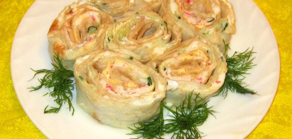 Закусочный рулет из лаваша