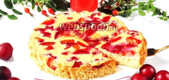 Шарлотка с алычой