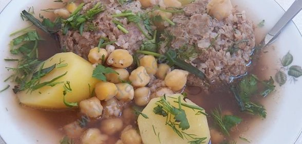 Суп Кюфта Бозбаш по азербайджански с рисом и мясом