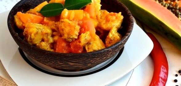 Курица с папайей