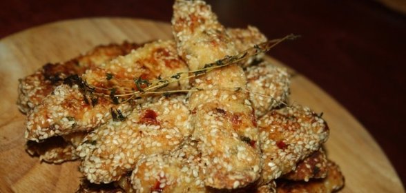 Острые закусочные куриные палочки с тархуном