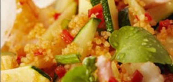 Ризотто из кускуса с креветками