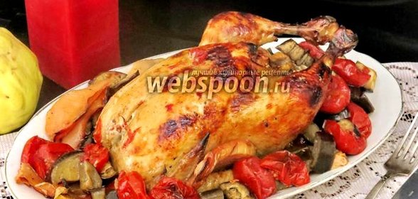 Курица с баклажанами и помидорами в духовке