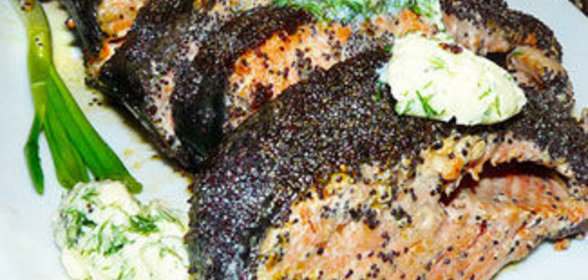 Красная рыба (кижуч) в маковой панировке