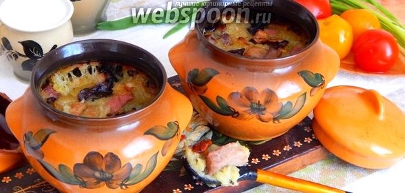 Бабка по-белорусски со свининой и грибами