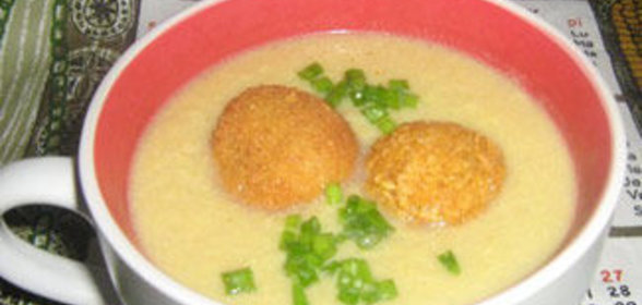 Овощной крем-суп с картофельными шариками