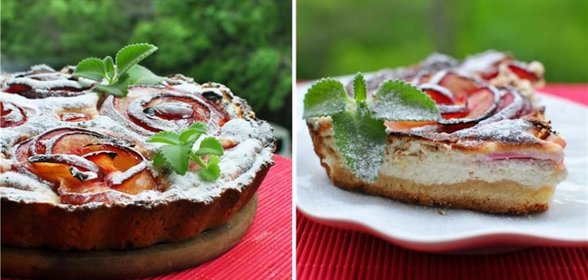 Сливовый пирог с творожным кремом