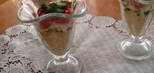 Салат с кус-кусом и креветками