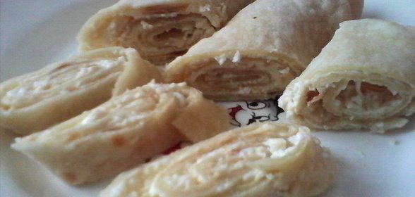 Домашний лаваш на сковороде с начинкой