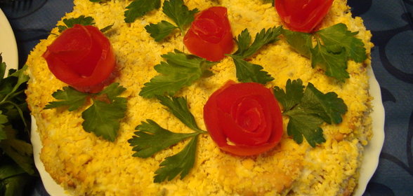 салат-торт из крекеров