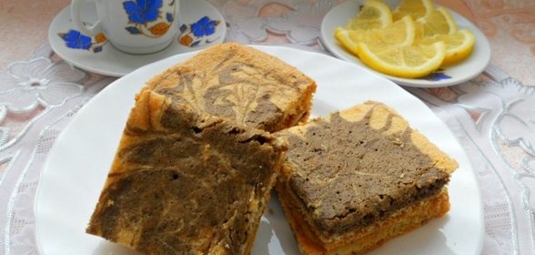 Бисквитные пирожные с заварным кофейным кремом