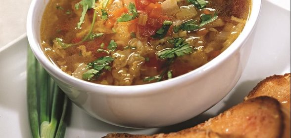 Марокканская овощная похлебка с гренками