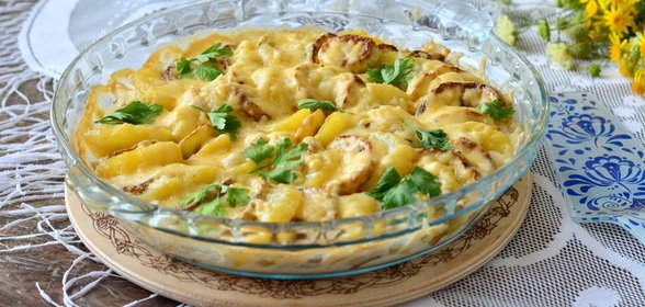 Запеканка из кабачка и картофеля