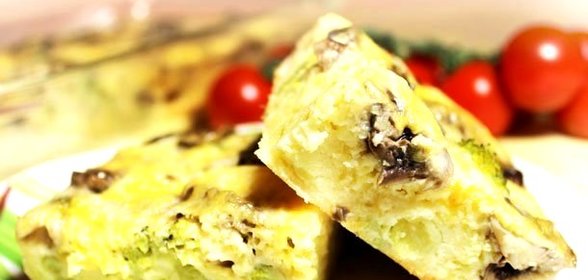 Запеканка с грибами и брокколи