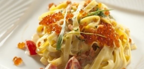 Тальятелле с лососем в сливочном соусе