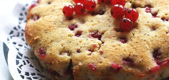 Пирог с маком и красной смородиной