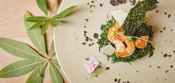 Кейл с креветками