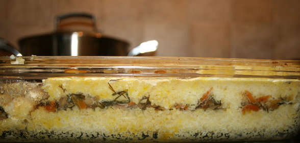 пшенная запеканка с грибами