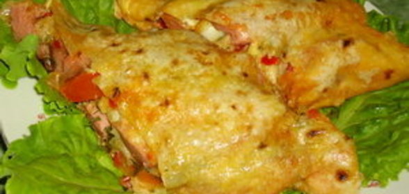 Фаршированный лаваш запечённый в духовке