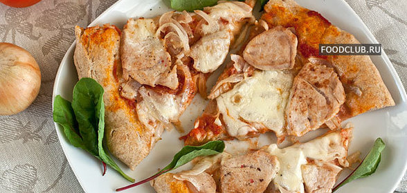 Пицца с луком из цельнозерновой муки