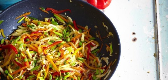 Имбирный стир-фрай из овощей с сычуаньским перцем