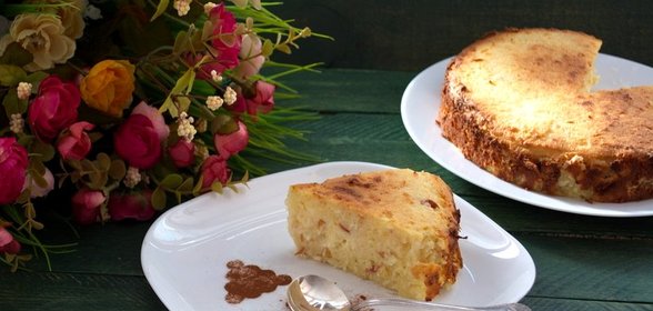 Яблочная запеканка с корицей