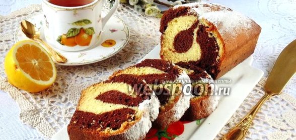 Кекс двухцветный на сметане