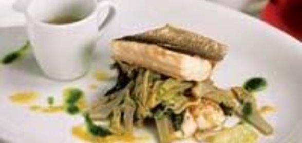 Филе сибаса с артишоками