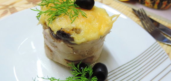 Феттучини с шампиньонами