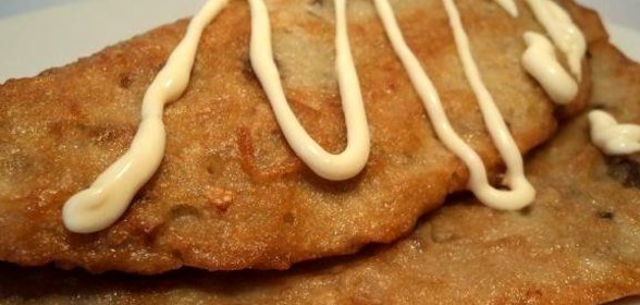 Картофельные блины с грибами