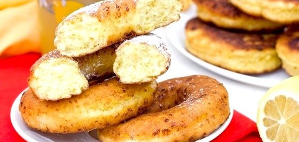 Творожные лимонные пончики