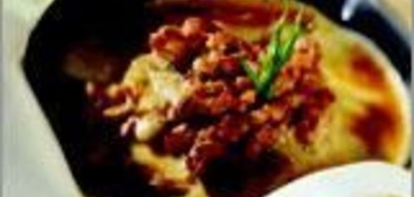 Гратан из цикория и креветок