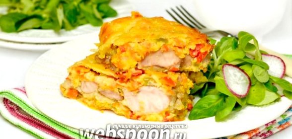 Запеканка с молоками лосося и овощами