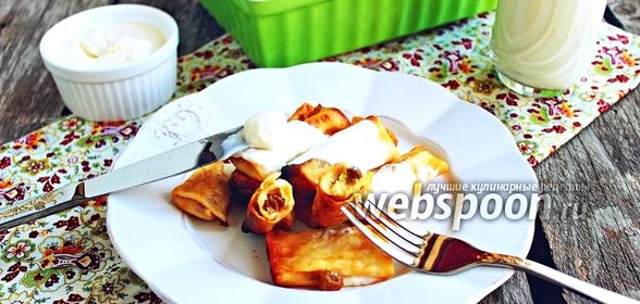 Блинчики с творогом, запечённые в духовке