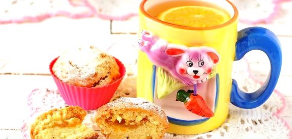 Постные манные кексы с пудингом