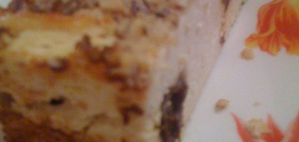 Легкая творожная запеканка с мандаринами и черносливом под ореховой корочкой