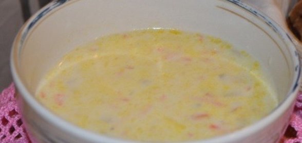 Сырный суп с белыми грибами