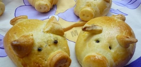 Пирожки с фаршем в духовке Румяные Хрюшки