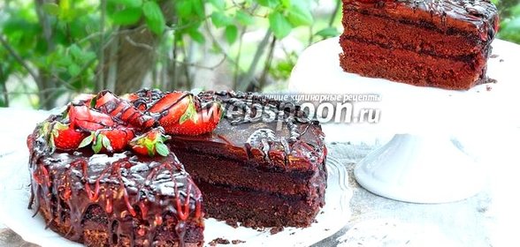 Торт-брауни с ягодным мармеладом «Пралине»